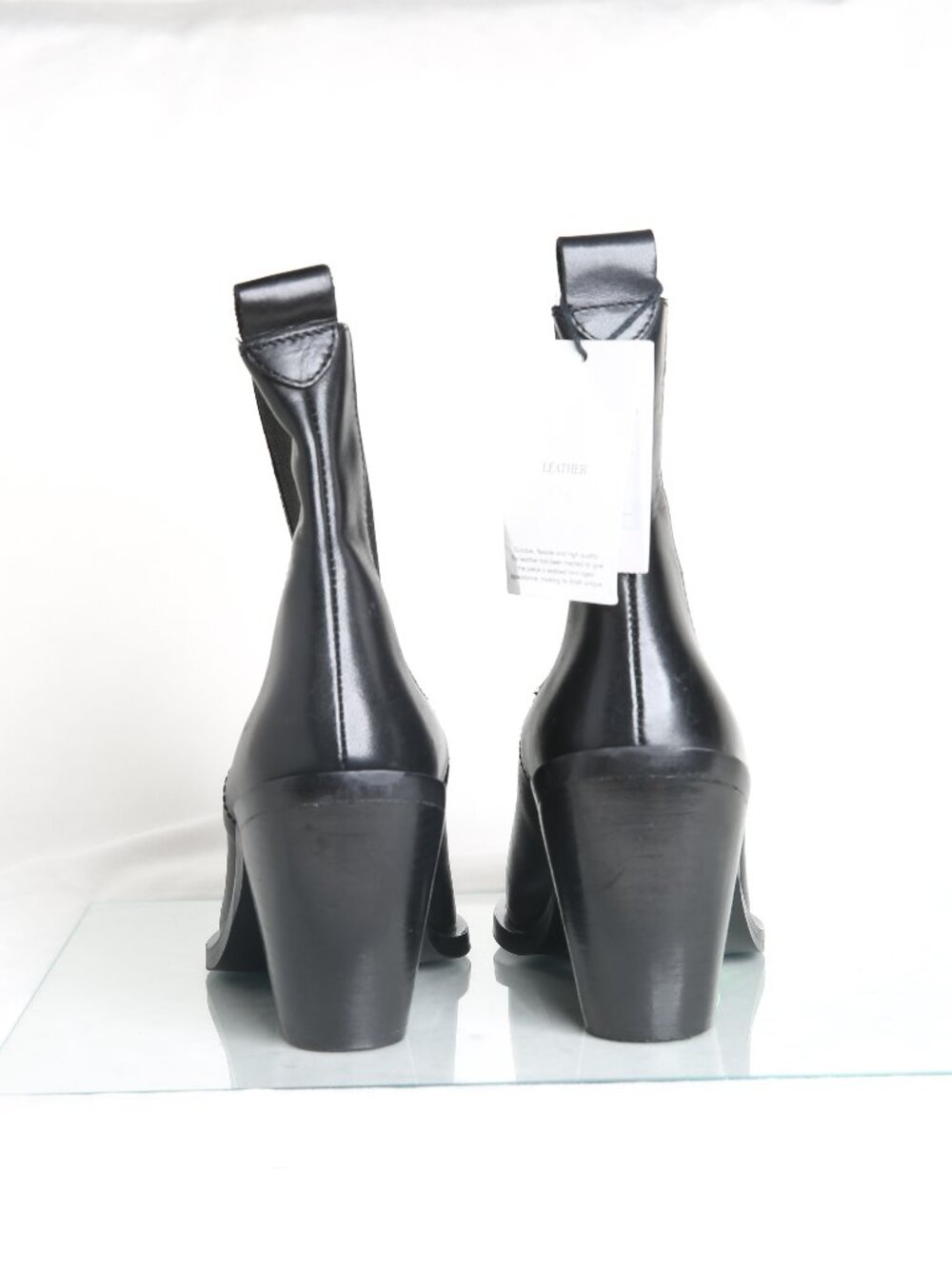 MANGO Tex 100% Leather Block Heel Western Boots - Picture 7 of 14